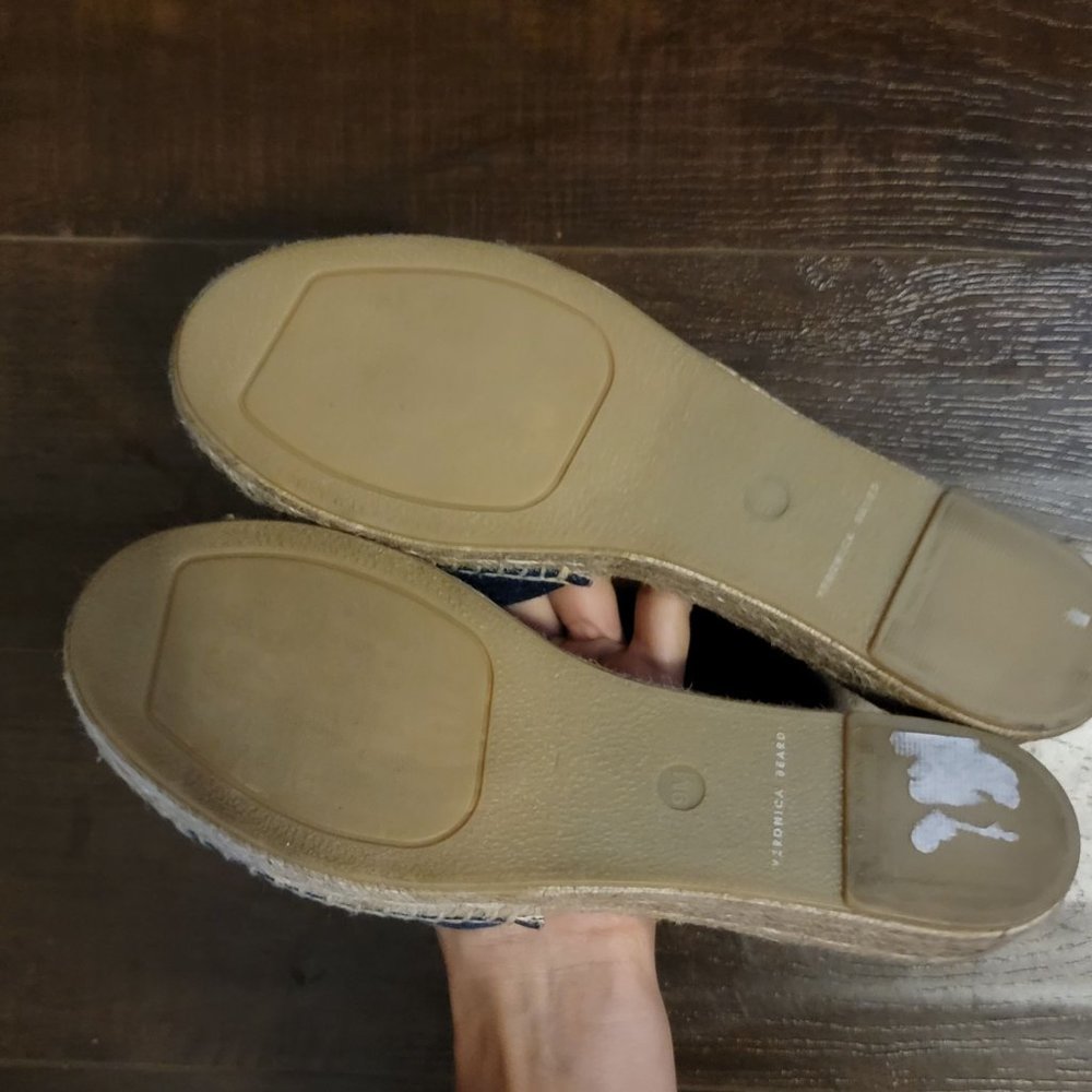 NEW Veronica Beard Apa Buckle Sandal Womens 9 Wedge Espadrille Denim Blue - Picture 7 of 10